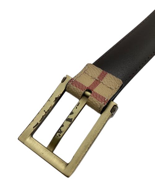 BURBERRY（バーバリー）BURBERRY (バーバリー) ベルト　ノバチェック 34/85 ブラウン×ベージュの古着・服飾アイテム