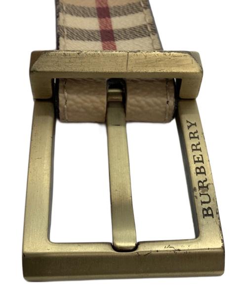 BURBERRY（バーバリー）BURBERRY (バーバリー) ベルト　ノバチェック 34/85 ブラウン×ベージュの古着・服飾アイテム