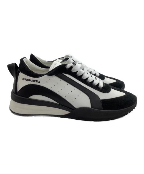 DSQUARED2（ディースクエアード）DSQUARED2 (ディースクエアード) ローカットスニーカー ホワイト×ブラック サイズ:40 1/2の古着・服飾アイテム