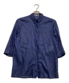 JIL SANDER（ジルサンダー）の古着「長袖ブラウス」｜ネイビー