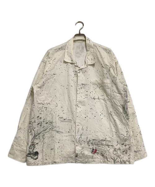 Porter Classic（ポータークラシック）Porter Classic (ポータークラシック) 長袖シャツ　アロハロングシャツ　総柄 ホワイト サイズ:Mの古着・服飾アイテム