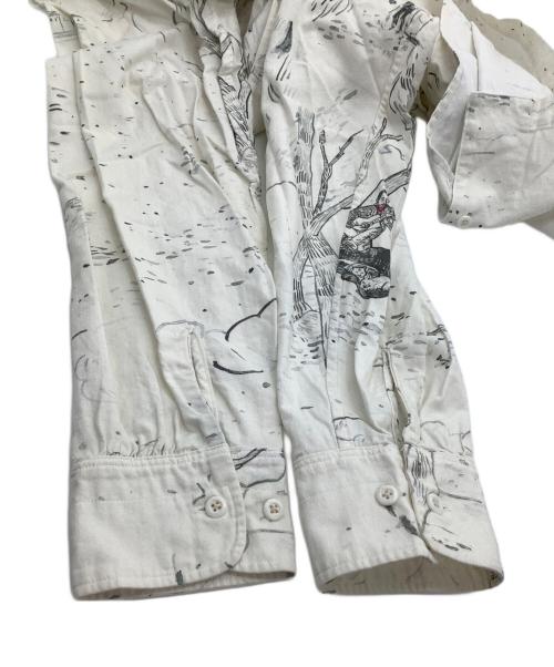 Porter Classic（ポータークラシック）Porter Classic (ポータークラシック) 長袖シャツ　アロハロングシャツ　総柄 ホワイト サイズ:Mの古着・服飾アイテム