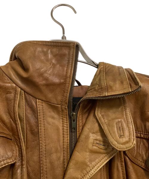 FJALLRAVEN（フェールラーベン）FJALLRAVEN (フェールラーベン) レザージャケット ブラウン サイズ:表記なしの古着・服飾アイテム