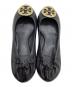 中古・古着 TORY BURCH (トリーバーチ) バレエパンプス ブラック サイズ:5 1/2：8000円
