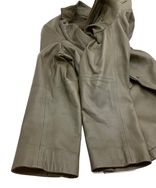 D'URBAN（ダーバン）D'URBAN (ダーバン) レザージャケット オリーブ サイズ:Sの古着・服飾アイテム