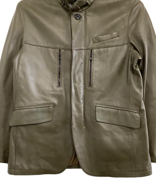D'URBAN（ダーバン）D'URBAN (ダーバン) レザージャケット オリーブ サイズ:Sの古着・服飾アイテム