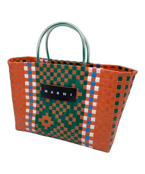 MARNI（マルニ）MARNI (マルニ) カゴバッグ　フラワーカフェ オレンジ×グリーンの古着・服飾アイテム