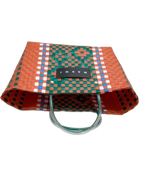 MARNI（マルニ）MARNI (マルニ) カゴバッグ　フラワーカフェ オレンジ×グリーンの古着・服飾アイテム