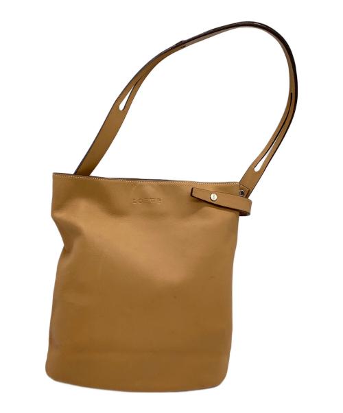 LOEWE（ロエベ）LOEWE (ロエベ) セミショルダーバッグ アシンメトリック ライトブラウンの古着・服飾アイテム
