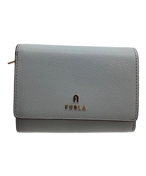 FURLA（フルラ）FURLA (フルラ) 2つ折り財布 カメリア ブルーの古着・服飾アイテム