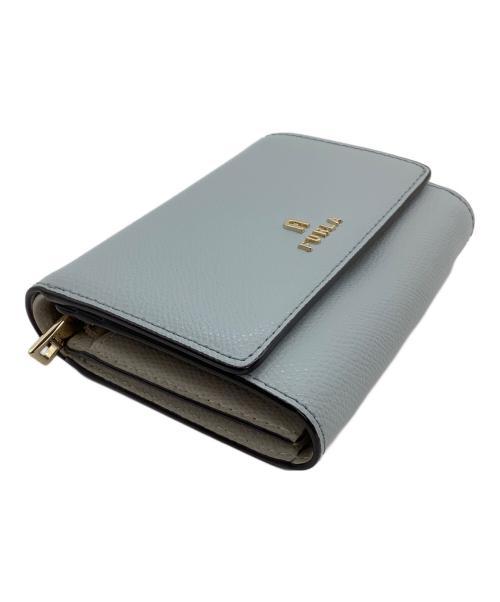 FURLA（フルラ）FURLA (フルラ) 2つ折り財布 カメリア ブルーの古着・服飾アイテム