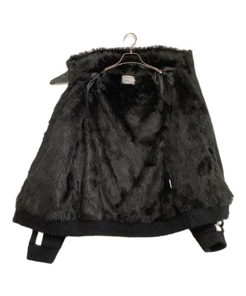 VANSON（バンソン）VANSON (バンソン) ニットジャケット　スカル ブラック サイズ:XLの古着・服飾アイテム