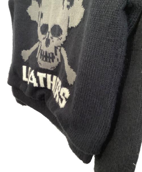 VANSON（バンソン）VANSON (バンソン) ニットジャケット　スカル ブラック サイズ:XLの古着・服飾アイテム