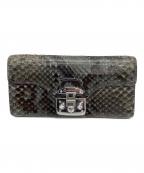 GUCCIグッチ）の古着「長財布 クロコ」｜ブラック