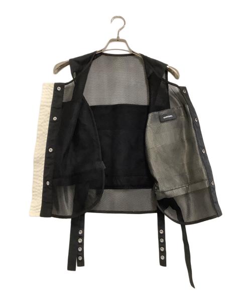 DIESEL（ディーゼル）DIESEL (ディーゼル) ベスト ブラック×ホワイト サイズ:Lの古着・服飾アイテム