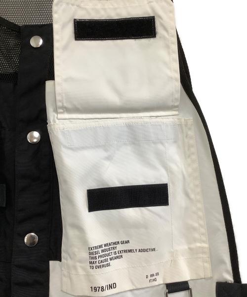 DIESEL（ディーゼル）DIESEL (ディーゼル) ベスト ブラック×ホワイト サイズ:Lの古着・服飾アイテム