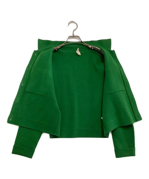 LA MAILLE SEZANE（ラ マイユ セザンヌ）LA MAILLE SEZANE (ラ マイユ セザンヌ) ニットジャケット グリーン サイズ:XSの古着・服飾アイテム