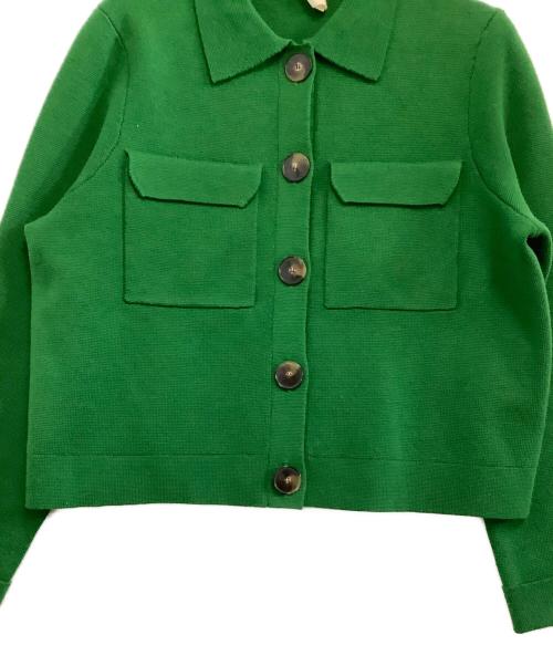 LA MAILLE SEZANE（ラ マイユ セザンヌ）LA MAILLE SEZANE (ラ マイユ セザンヌ) ニットジャケット グリーン サイズ:XSの古着・服飾アイテム
