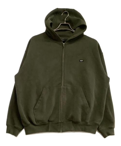HUF（ハフ）HUF (ハフ) ジップパーカー　スモールボックスロゴ グリーン サイズ:Mの古着・服飾アイテム