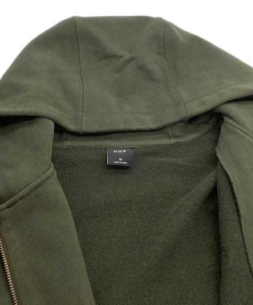 HUF（ハフ）HUF (ハフ) ジップパーカー　スモールボックスロゴ グリーン サイズ:Mの古着・服飾アイテム