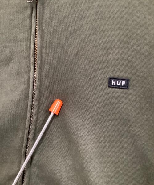 HUF（ハフ）HUF (ハフ) ジップパーカー　スモールボックスロゴ グリーン サイズ:Mの古着・服飾アイテム