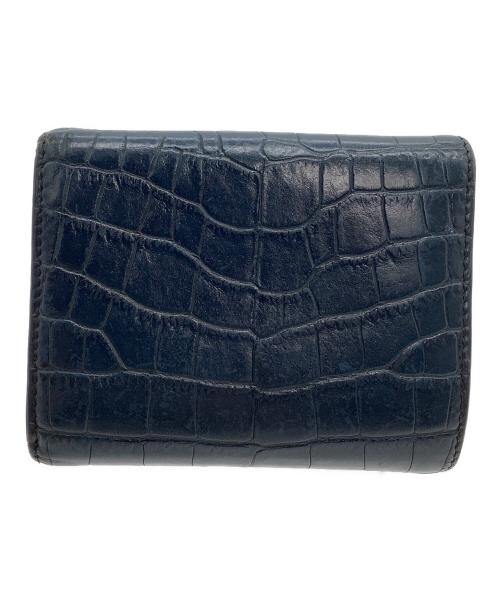 CELINE（セリーヌ）CELINE (セリーヌ) 2つ折り財布 クロコ型押し ネイビーの古着・服飾アイテム