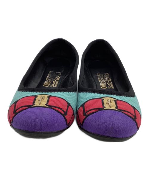 Salvatore Ferragamo（サルヴァトーレ フェラガモ）Salvatore Ferragamo (サルヴァトーレ フェラガモ) パンプス VARINA KNIT ブルー サイズ:4 1/2の古着・服飾アイテム