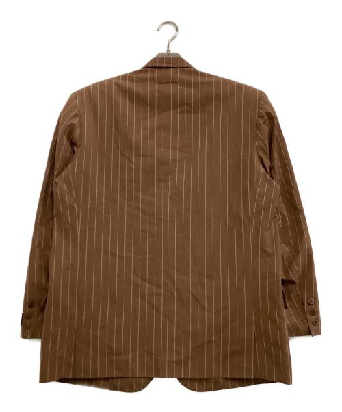 Jean Paul Gaultier homme（ジャンポールゴルチェオム）Jean Paul Gaultier homme (ジャンポールゴルチェオム) 4Bテーラードジャケット　ストライプ ブラウン サイズ:48の古着・服飾アイテム