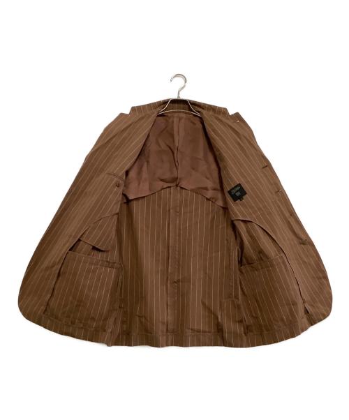 Jean Paul Gaultier homme（ジャンポールゴルチェオム）Jean Paul Gaultier homme (ジャンポールゴルチェオム) 4Bテーラードジャケット　ストライプ ブラウン サイズ:48の古着・服飾アイテム
