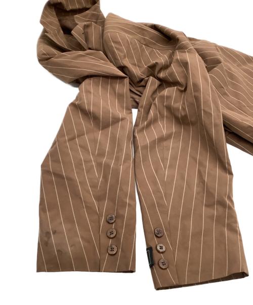 Jean Paul Gaultier homme（ジャンポールゴルチェオム）Jean Paul Gaultier homme (ジャンポールゴルチェオム) 4Bテーラードジャケット　ストライプ ブラウン サイズ:48の古着・服飾アイテム