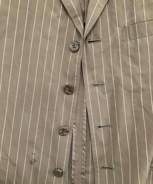 Jean Paul Gaultier homme（ジャンポールゴルチェオム）Jean Paul Gaultier homme (ジャンポールゴルチェオム) 4Bテーラードジャケット　ストライプ ブラウン サイズ:48の古着・服飾アイテム