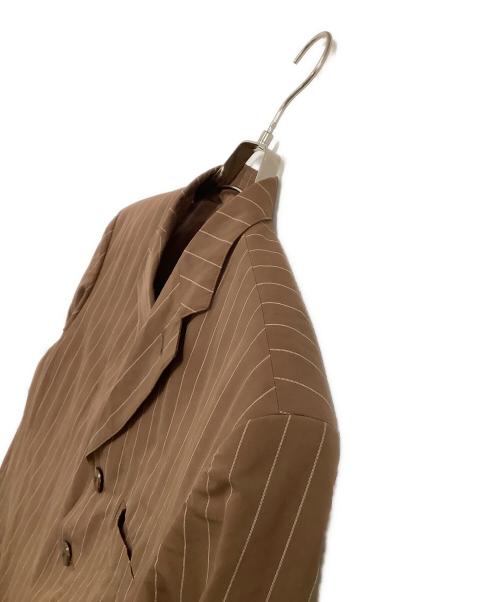 Jean Paul Gaultier homme（ジャンポールゴルチェオム）Jean Paul Gaultier homme (ジャンポールゴルチェオム) 4Bテーラードジャケット　ストライプ ブラウン サイズ:48の古着・服飾アイテム