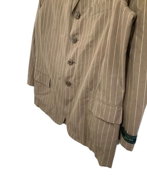 Jean Paul Gaultier homme（ジャンポールゴルチェオム）Jean Paul Gaultier homme (ジャンポールゴルチェオム) 4Bテーラードジャケット　ストライプ ブラウン サイズ:48の古着・服飾アイテム