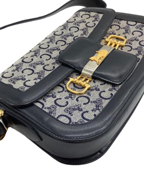 CELINE（セリーヌ）CELINE (セリーヌ) ショルダーバッグ　Cマカダム　 ネイビー×グレーの古着・服飾アイテム