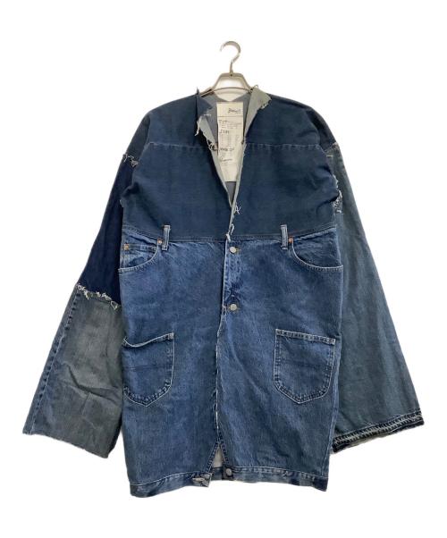 BONUM（ボナム）BONUM (ボナム) リメイクデニムジャケット ブルー サイズ:Lの古着・服飾アイテム