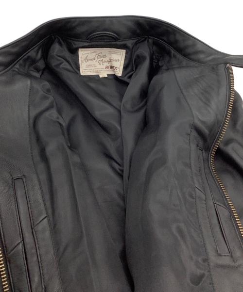 AVIREX（アヴィレックス）AVIREX (アヴィレックス) シングルライダースレザージャケット ブラック サイズ:2XLの古着・服飾アイテム