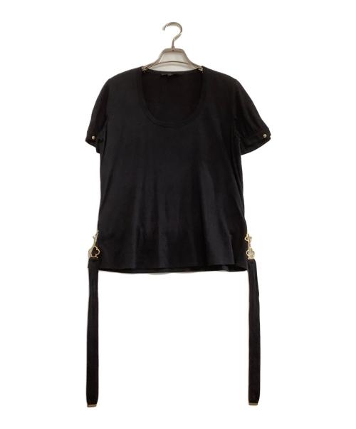 LOUIS VUITTON（ルイ ヴィトン）LOUIS VUITTON (ルイ ヴィトン) サイドリボン半袖カットソー ブラック サイズ:Mの古着・服飾アイテム