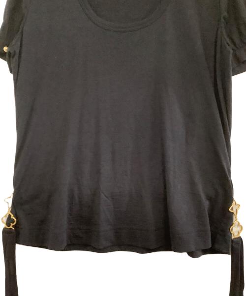 LOUIS VUITTON（ルイ ヴィトン）LOUIS VUITTON (ルイ ヴィトン) サイドリボン半袖カットソー ブラック サイズ:Mの古着・服飾アイテム