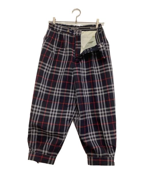 Burberry's（バーバリーズ）Burberry's (バーバリーズ) クロップドパンツ　ノバチェック ネイビー サイズ:Lの古着・服飾アイテム
