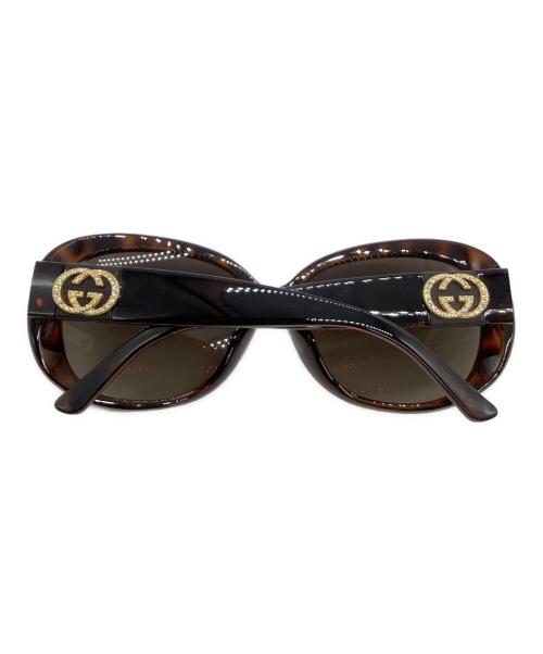 GUCCI（グッチ）GUCCI (グッチ) サングラス　インターロッキングG ラインストーン ブラウンの古着・服飾アイテム