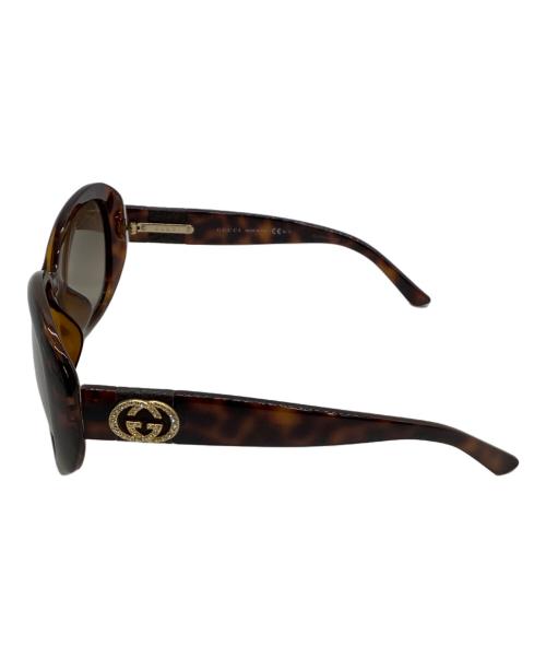 GUCCI（グッチ）GUCCI (グッチ) サングラス　インターロッキングG ラインストーン ブラウンの古着・服飾アイテム