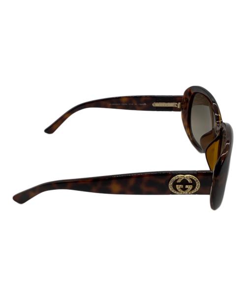 GUCCI（グッチ）GUCCI (グッチ) サングラス　インターロッキングG ラインストーン ブラウンの古着・服飾アイテム