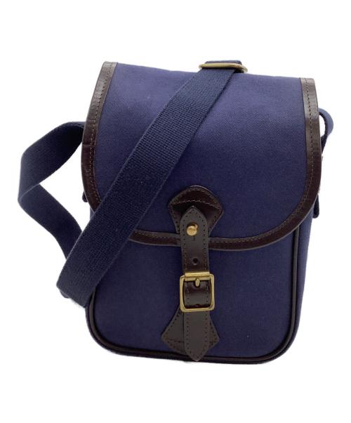 Whitehouse Cox（ホワイトハウスコックス）Whitehouse Cox (ホワイトハウスコックス) ショルダーバッグ SMALL SHOULDER BAG ネイビー×ブラウンの古着・服飾アイテム