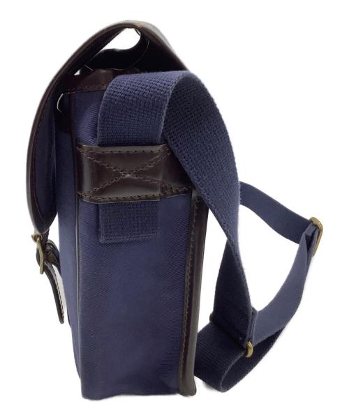 Whitehouse Cox（ホワイトハウスコックス）Whitehouse Cox (ホワイトハウスコックス) ショルダーバッグ SMALL SHOULDER BAG ネイビー×ブラウンの古着・服飾アイテム