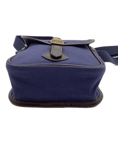 Whitehouse Cox（ホワイトハウスコックス）Whitehouse Cox (ホワイトハウスコックス) ショルダーバッグ SMALL SHOULDER BAG ネイビー×ブラウンの古着・服飾アイテム