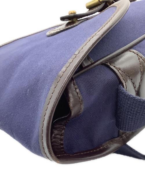 Whitehouse Cox（ホワイトハウスコックス）Whitehouse Cox (ホワイトハウスコックス) ショルダーバッグ SMALL SHOULDER BAG ネイビー×ブラウンの古着・服飾アイテム