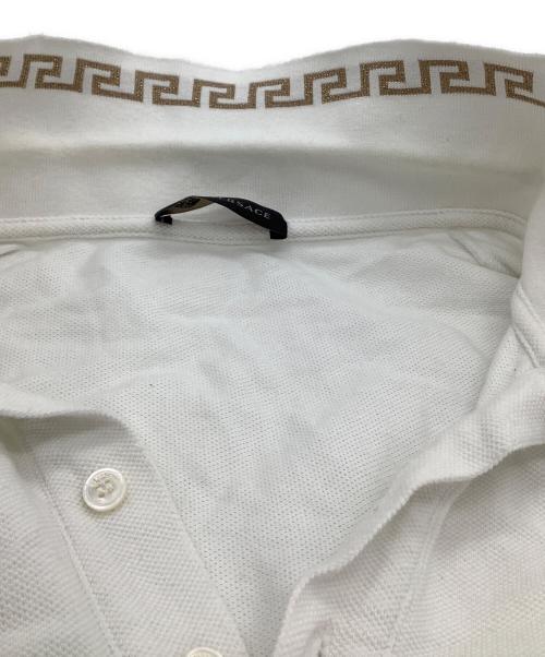 VERSACE（ヴェルサーチェ）VERSACE (ヴェルサーチェ) 半袖ポロシャツ ホワイト サイズ:Lの古着・服飾アイテム