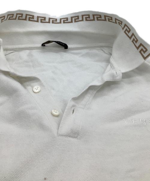 VERSACE（ヴェルサーチェ）VERSACE (ヴェルサーチェ) 半袖ポロシャツ ホワイト サイズ:Lの古着・服飾アイテム