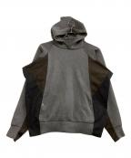 KOLORカラー）の古着「異素材切替スウェット　18SS」｜グレー×ブラック