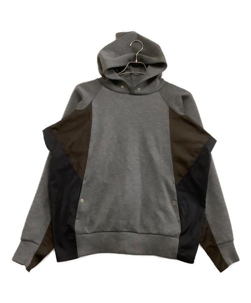 KOLOR（カラー）KOLOR (カラー) 異素材切替スウェット　18SS グレー×ブラック サイズ:3の古着・服飾アイテム